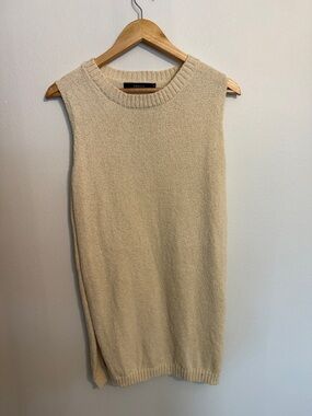 Zesica Cream Sleeveless Knit Tunic Top